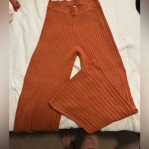 Free people knit pants burnt orange size L